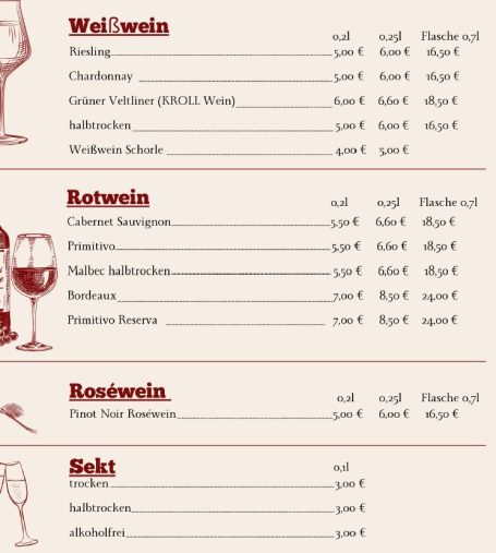Wein und Sektauswahl
