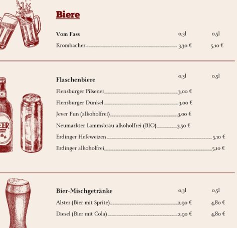 Bierauswahl der Ostsee Oase